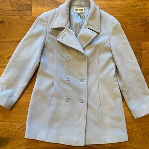 Marvin Richards, woman’s, Medium, wool, light blue, pea coat.